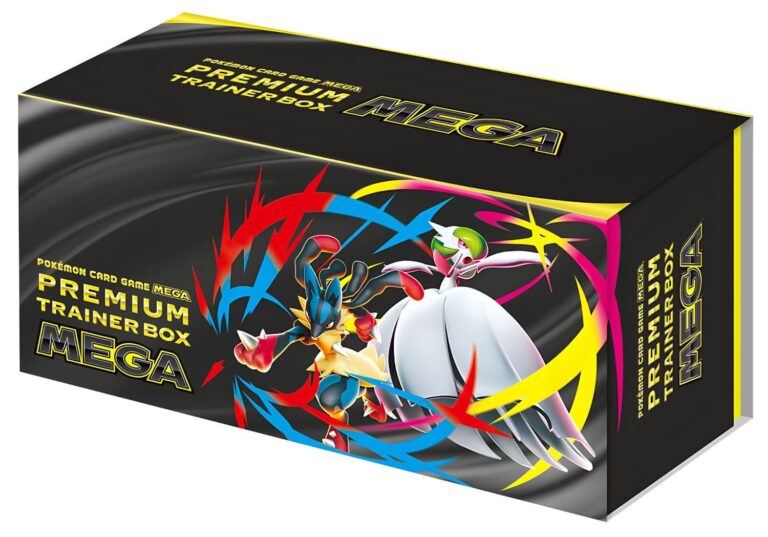 Pokémon Mega Premium Trainer Box Japan mit Lucario und Guardevoir, TCG Mega Brave Symphonia 2025, hochwertige Sammelbox