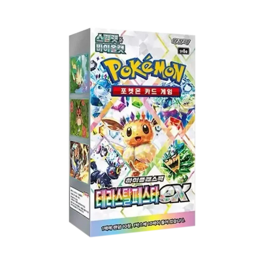Pokémon Terastal Festival ex Booster-Display von Cardclash-de mit koreanischen Pokémon-Karten, bunt und detailreich.
